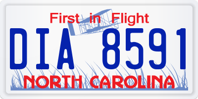 NC license plate DIA8591