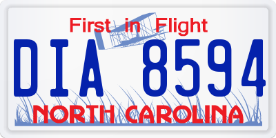 NC license plate DIA8594