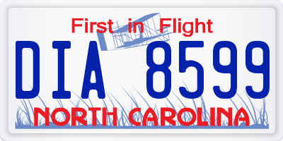 NC license plate DIA8599