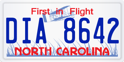 NC license plate DIA8642
