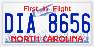 NC license plate DIA8656