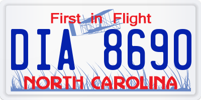 NC license plate DIA8690
