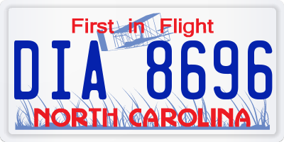 NC license plate DIA8696