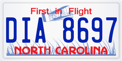 NC license plate DIA8697