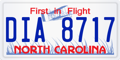 NC license plate DIA8717