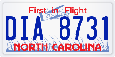 NC license plate DIA8731