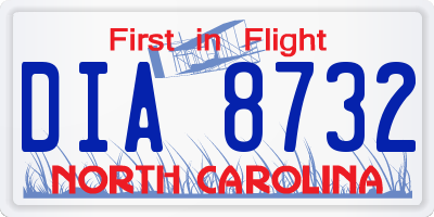 NC license plate DIA8732