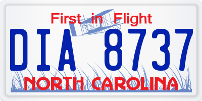NC license plate DIA8737