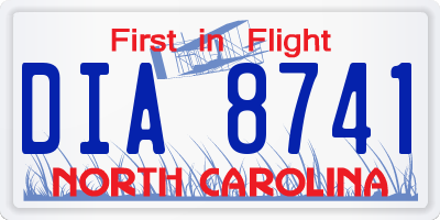 NC license plate DIA8741