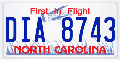 NC license plate DIA8743
