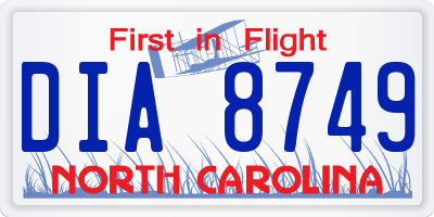 NC license plate DIA8749