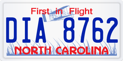 NC license plate DIA8762