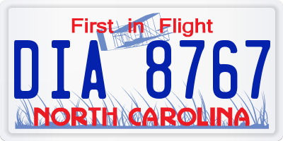 NC license plate DIA8767