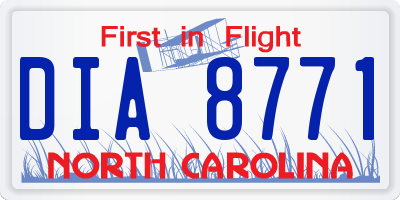 NC license plate DIA8771