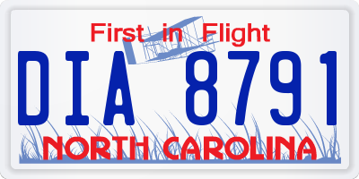 NC license plate DIA8791