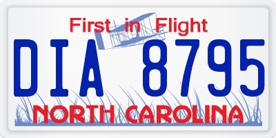 NC license plate DIA8795