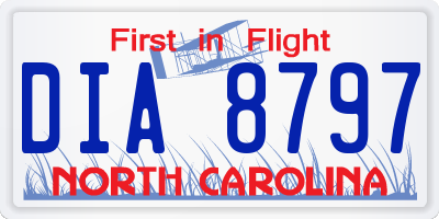 NC license plate DIA8797