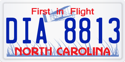 NC license plate DIA8813