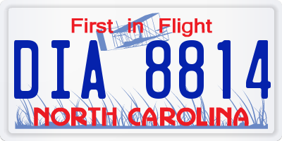 NC license plate DIA8814
