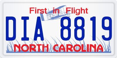 NC license plate DIA8819
