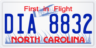 NC license plate DIA8832