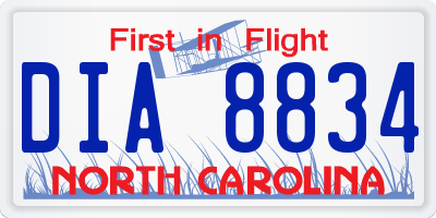 NC license plate DIA8834