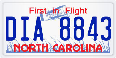 NC license plate DIA8843