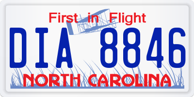 NC license plate DIA8846