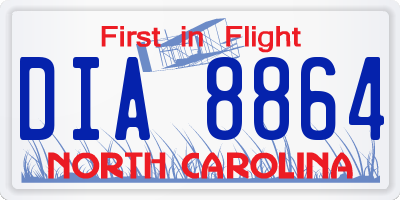 NC license plate DIA8864
