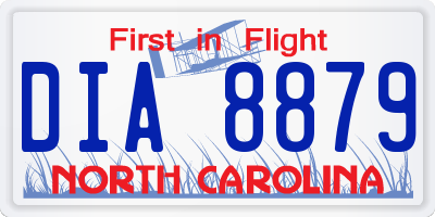 NC license plate DIA8879