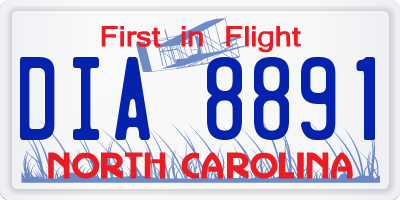 NC license plate DIA8891