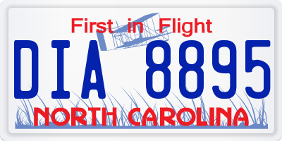 NC license plate DIA8895