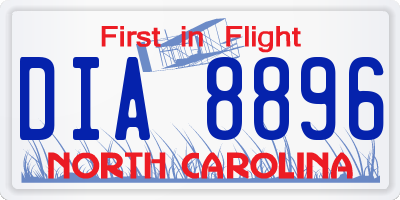 NC license plate DIA8896