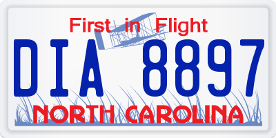 NC license plate DIA8897