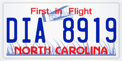 NC license plate DIA8919