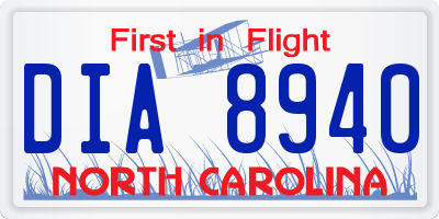 NC license plate DIA8940