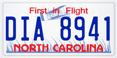 NC license plate DIA8941