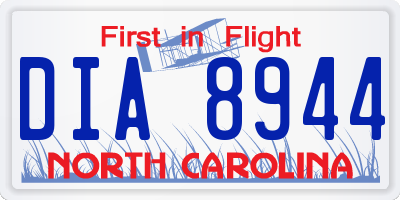 NC license plate DIA8944