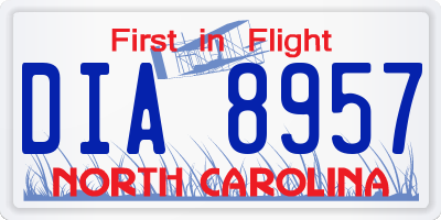 NC license plate DIA8957
