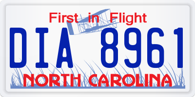 NC license plate DIA8961
