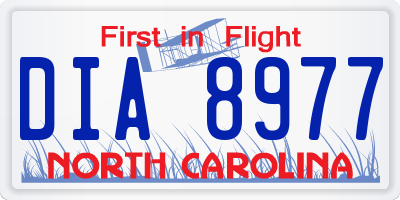 NC license plate DIA8977