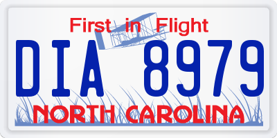 NC license plate DIA8979