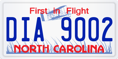 NC license plate DIA9002