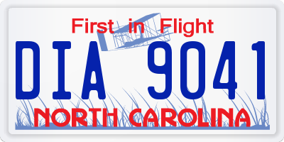 NC license plate DIA9041