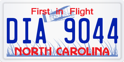 NC license plate DIA9044