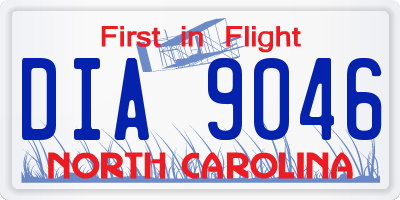 NC license plate DIA9046