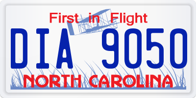 NC license plate DIA9050