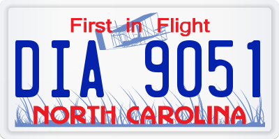 NC license plate DIA9051