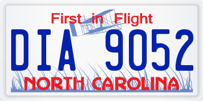 NC license plate DIA9052