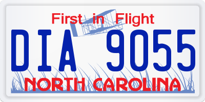 NC license plate DIA9055